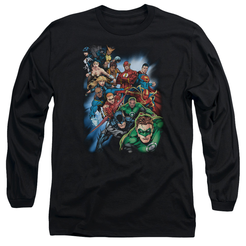 Justice League Heroes Unite Men's Long Sleeve T-Shirt Men's Long Sleeve T-Shirt Justice League