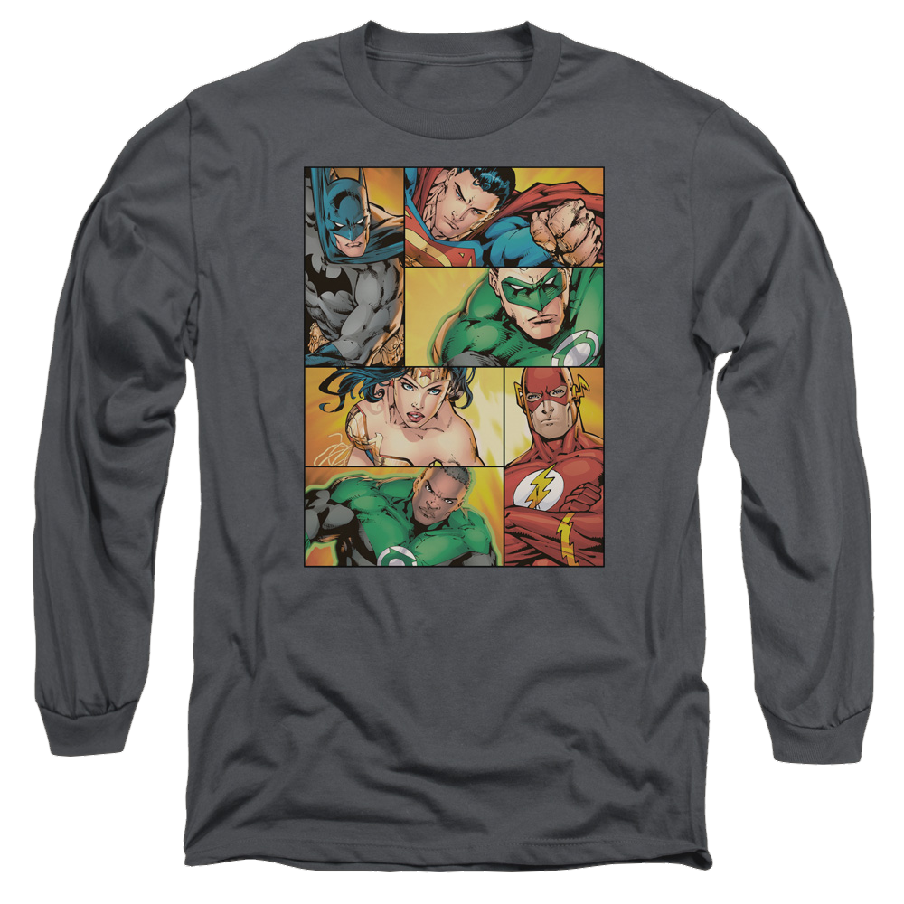 Justice League Hero Boxes Men's Long Sleeve T-Shirt Men's Long Sleeve T-Shirt Justice League
