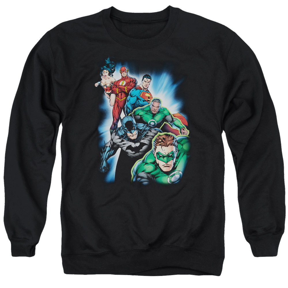 Justice League Heroes Unite Men's Crewneck Sweatshirt Men's Crewneck Sweatshirt Justice League