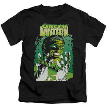 Black kid's t-shirt for ages 4 to 7 with Green Lantern Gl #49 Cover graphic