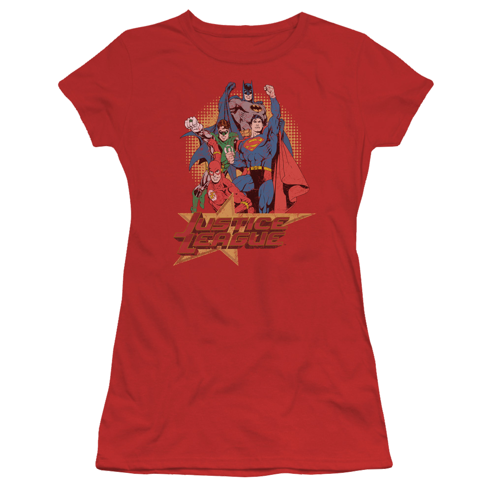 Justice League Raise Your Fist Juniors T-Shirt Juniors T-Shirt Justice League