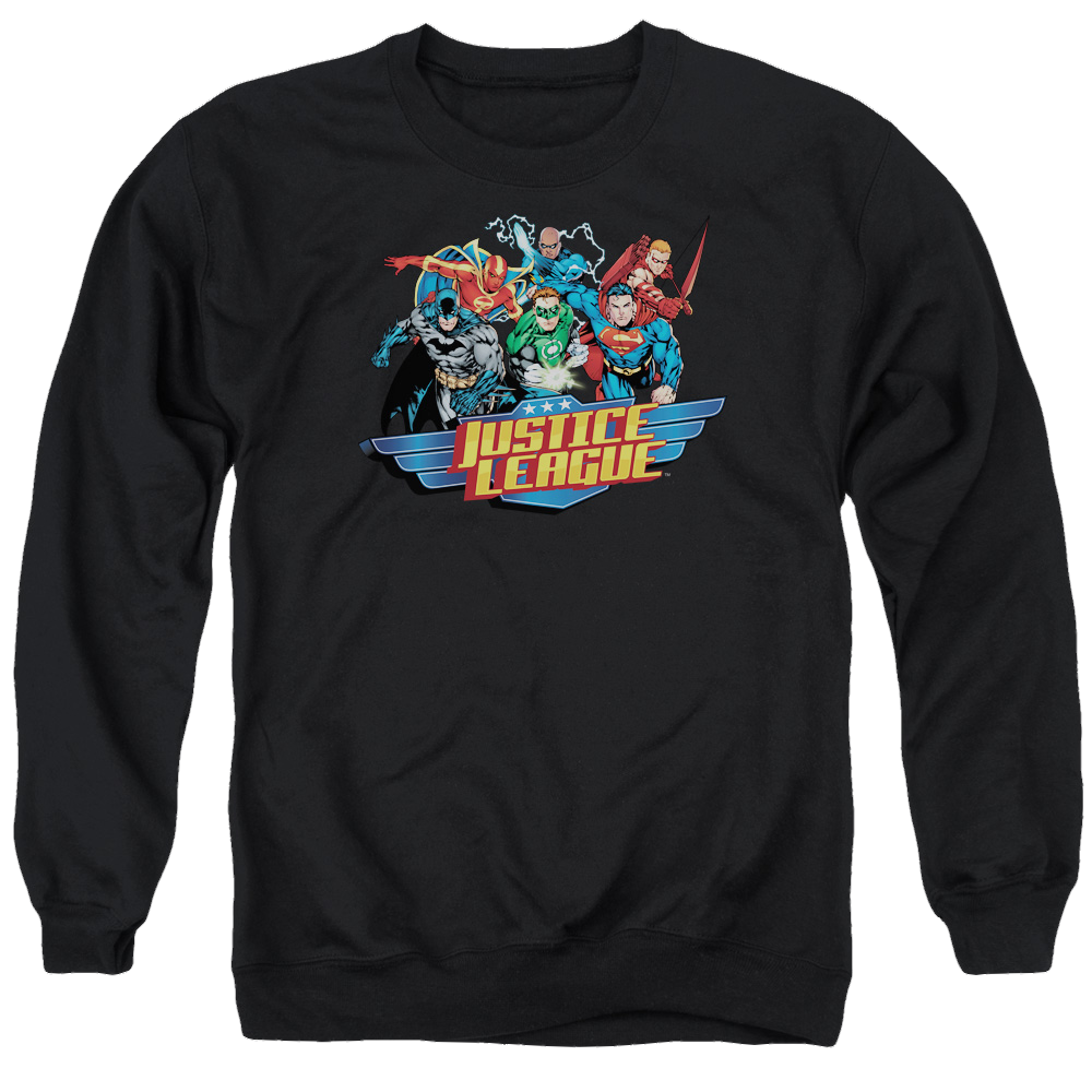 Justice League Ready To Fight Men's Crewneck Sweatshirt Men's Crewneck Sweatshirt Justice League