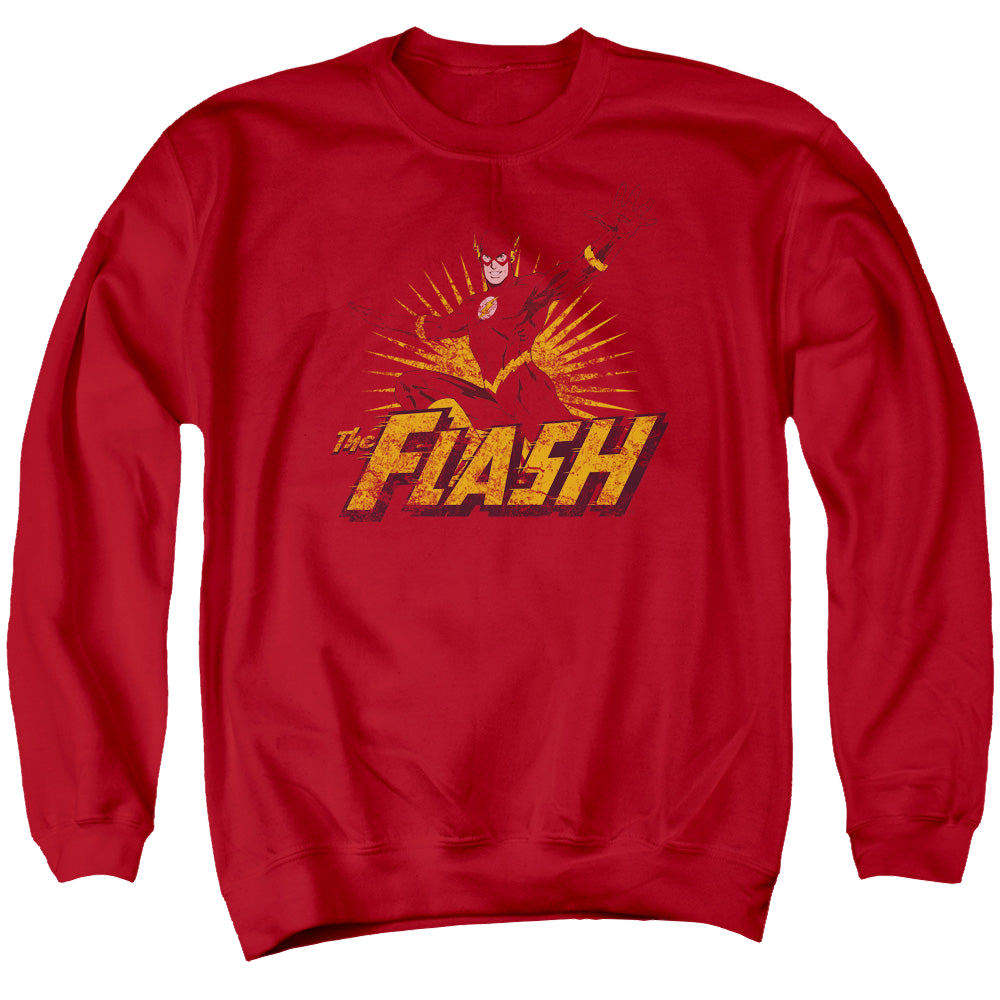 Flash, The Flash Rough Distress - Men's Crewneck Sweatshirt Men's Crewneck Sweatshirt The Flash