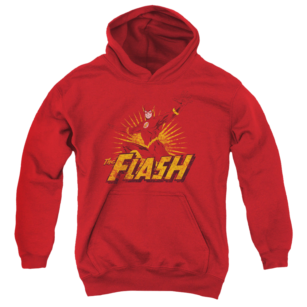 Flash, The Flash Rough Distress - Youth Hoodie Youth Hoodie (Ages 8-12) The Flash