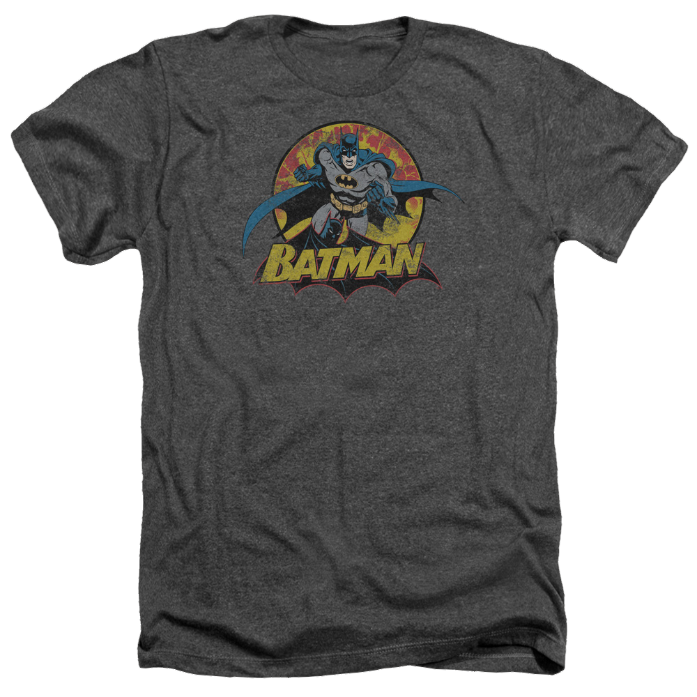 Justice League Batman Rough Distress Men's Heather T-Shirt Men's Heather T-Shirt Batman
