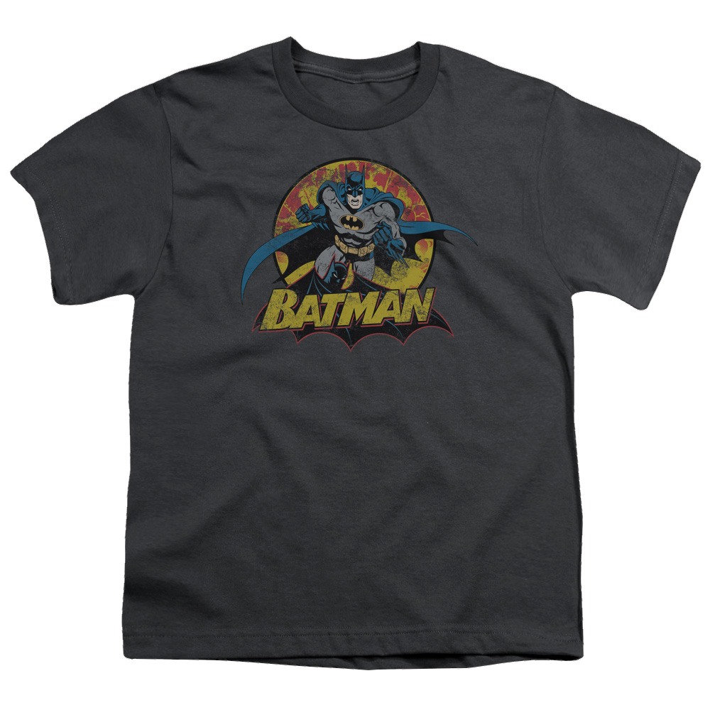 DC Batman Batman Rough Distress - Youth T-Shirt Youth T-Shirt (Ages 8-12) Batman