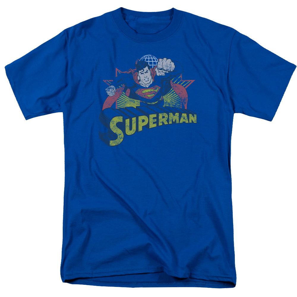 Justice League Superman Rough Distress Men's Regular Fit T-Shirt Men's Regular Fit T-Shirt Superman