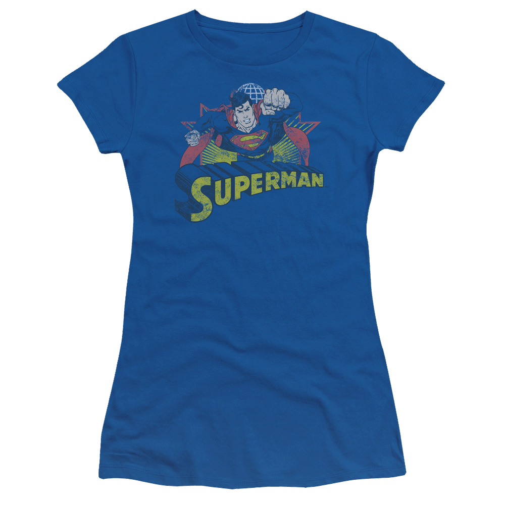 Justice League Superman Rough Distress Juniors T-Shirt Juniors T-Shirt Superman