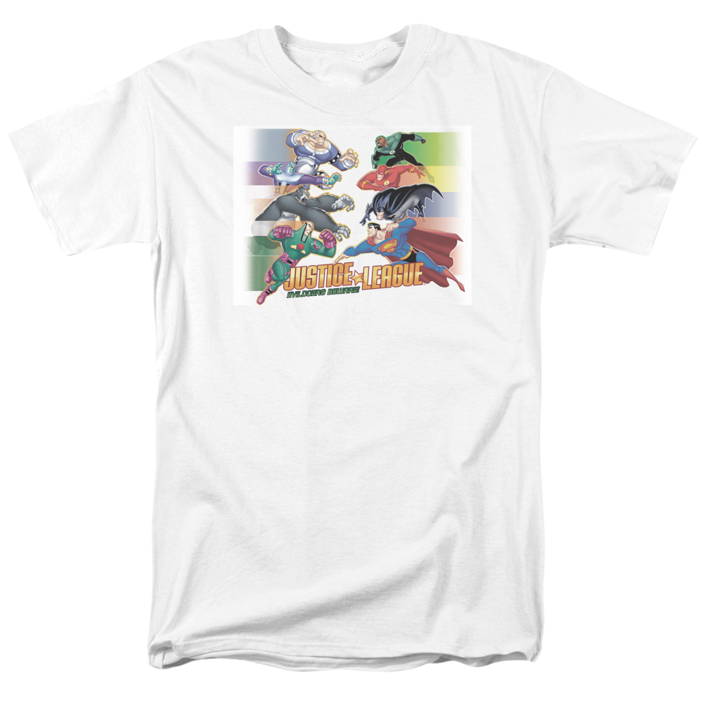Justice League Evildoers Beware Men's Regular Fit T-Shirt Men's Regular Fit T-Shirt Justice League
