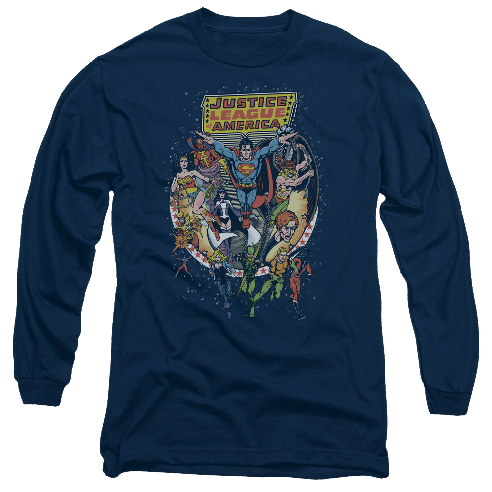 Justice League Star Group Men's Long Sleeve T-Shirt Men's Long Sleeve T-Shirt Justice League
