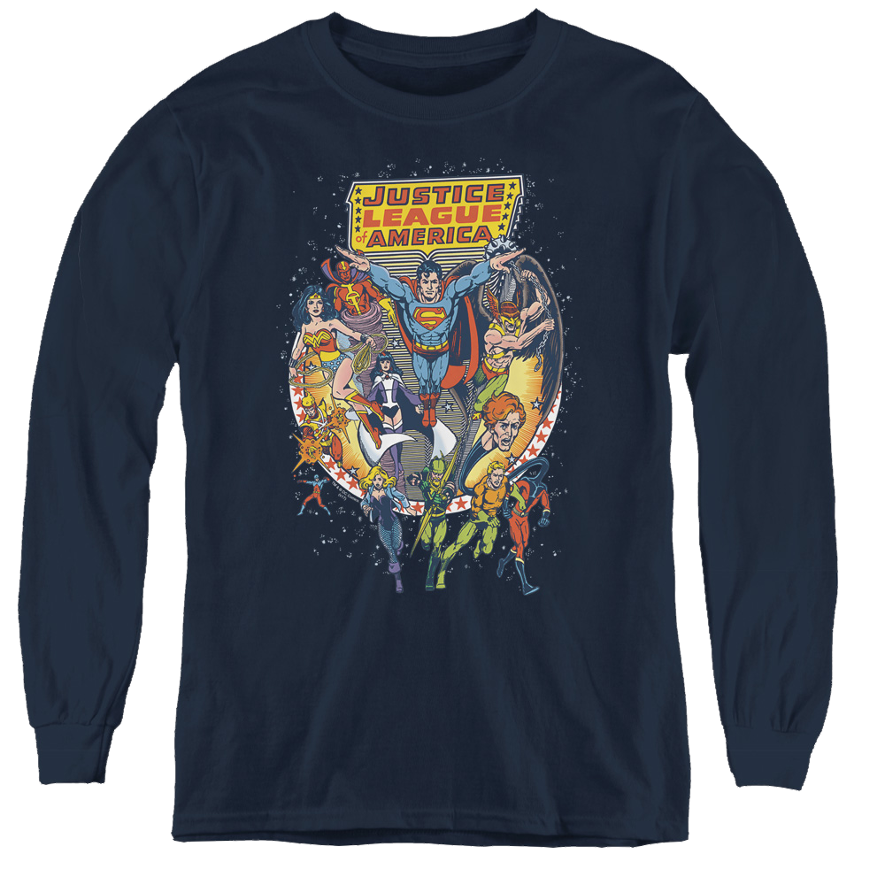 Justice League Star Group - Youth Long Sleeve T-Shirt Youth Long Sleeve T-Shirt Justice League