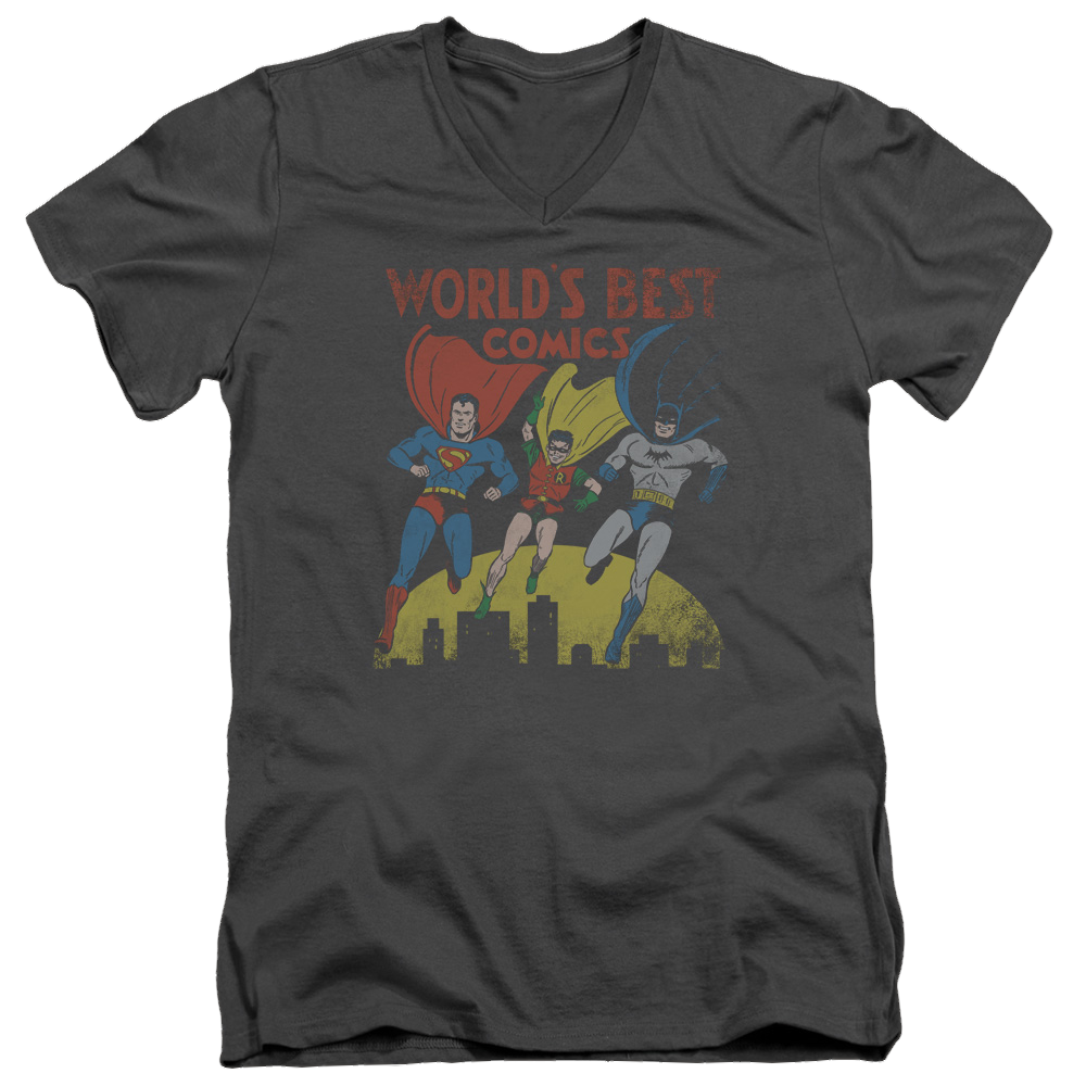 Justice League Worlds Best Men's V-Neck T-Shirt Men's V-Neck T-Shirt Justice League