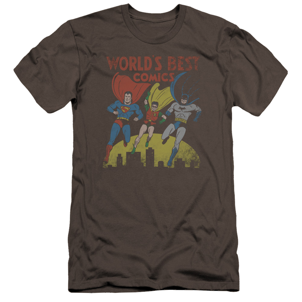 Justice League Worlds Best Men's Premium Slim Fit T-Shirt Men's Premium Slim Fit T-Shirt Justice League
