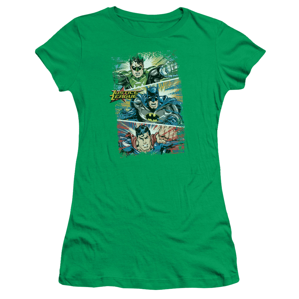 Justice League Action Frames Juniors T-Shirt Juniors T-Shirt Justice League