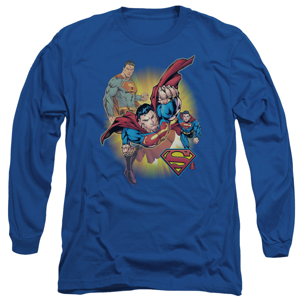 Justice League Superman Collage Men's Long Sleeve T-Shirt Men's Long Sleeve T-Shirt Superman