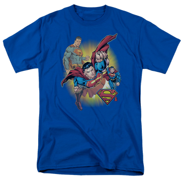 Royal men's regular fit t-shirt with Justice League Superman Collage graphic
