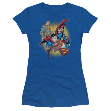 Royal juniors t-shirt with Justice League Superman Collage graphic