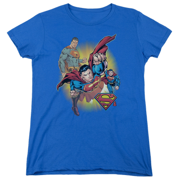 Royal women's t-shirt with Justice League Superman Collage graphic