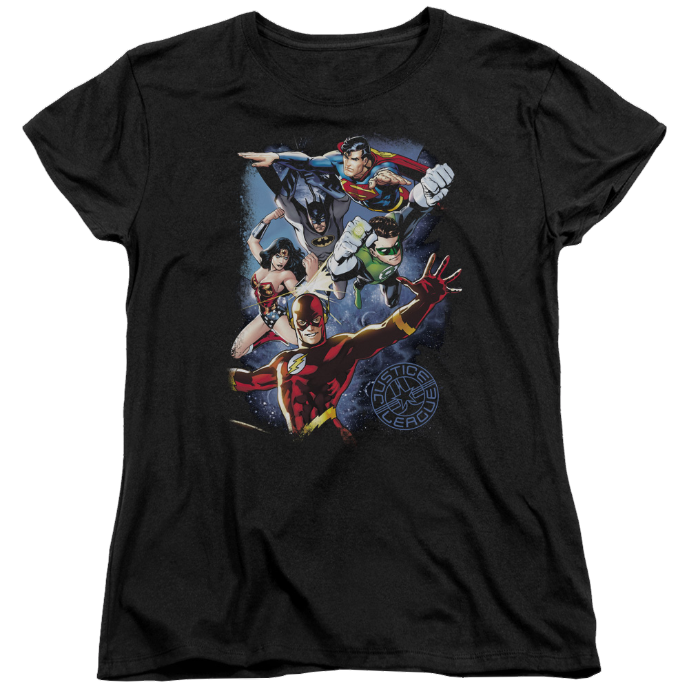 Justice League Galactic Attack Color Women's T-Shirt Women's T-Shirt Justice League