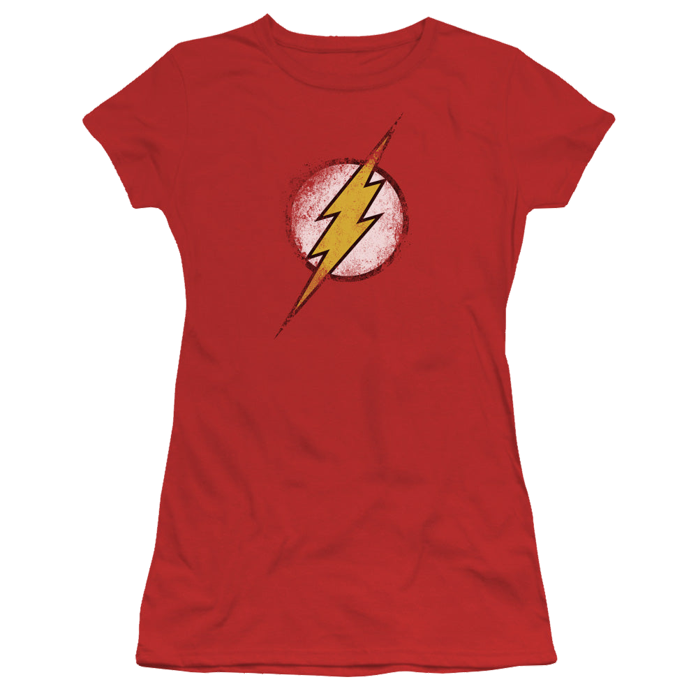 Flash, The Destroyed Flash Logo - Juniors T-Shirt Juniors T-Shirt The Flash