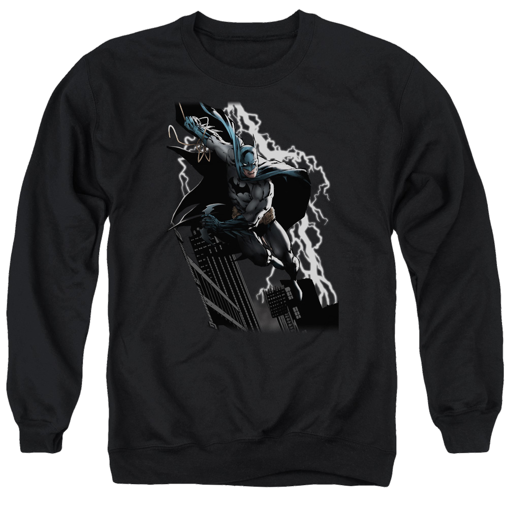 Justice League Lighting Crashes Men's Crewneck Sweatshirt Men's Crewneck Sweatshirt Batman