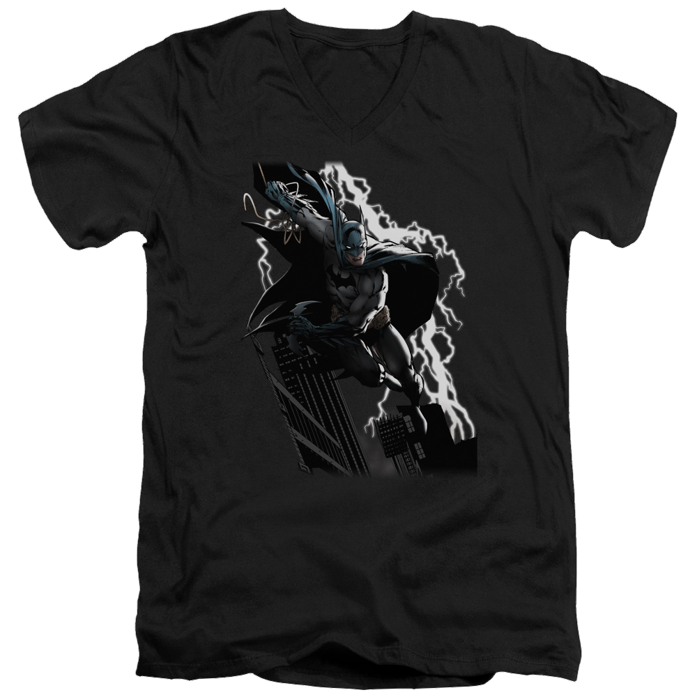 Justice League Lighting Crashes Men's V-Neck T-Shirt Men's V-Neck T-Shirt Batman