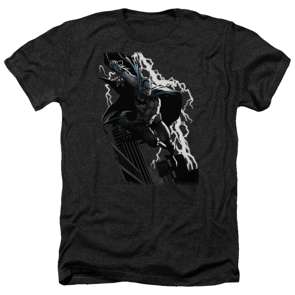 Justice League Lighting Crashes Men's Heather T-Shirt Men's Heather T-Shirt Batman