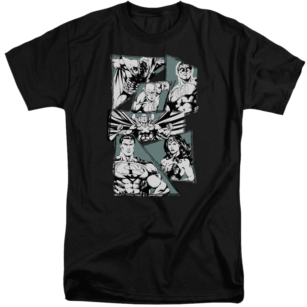 Justice League A Mighty League Men's Tall Fit T-Shirt Men's Tall Fit T-Shirt Justice League