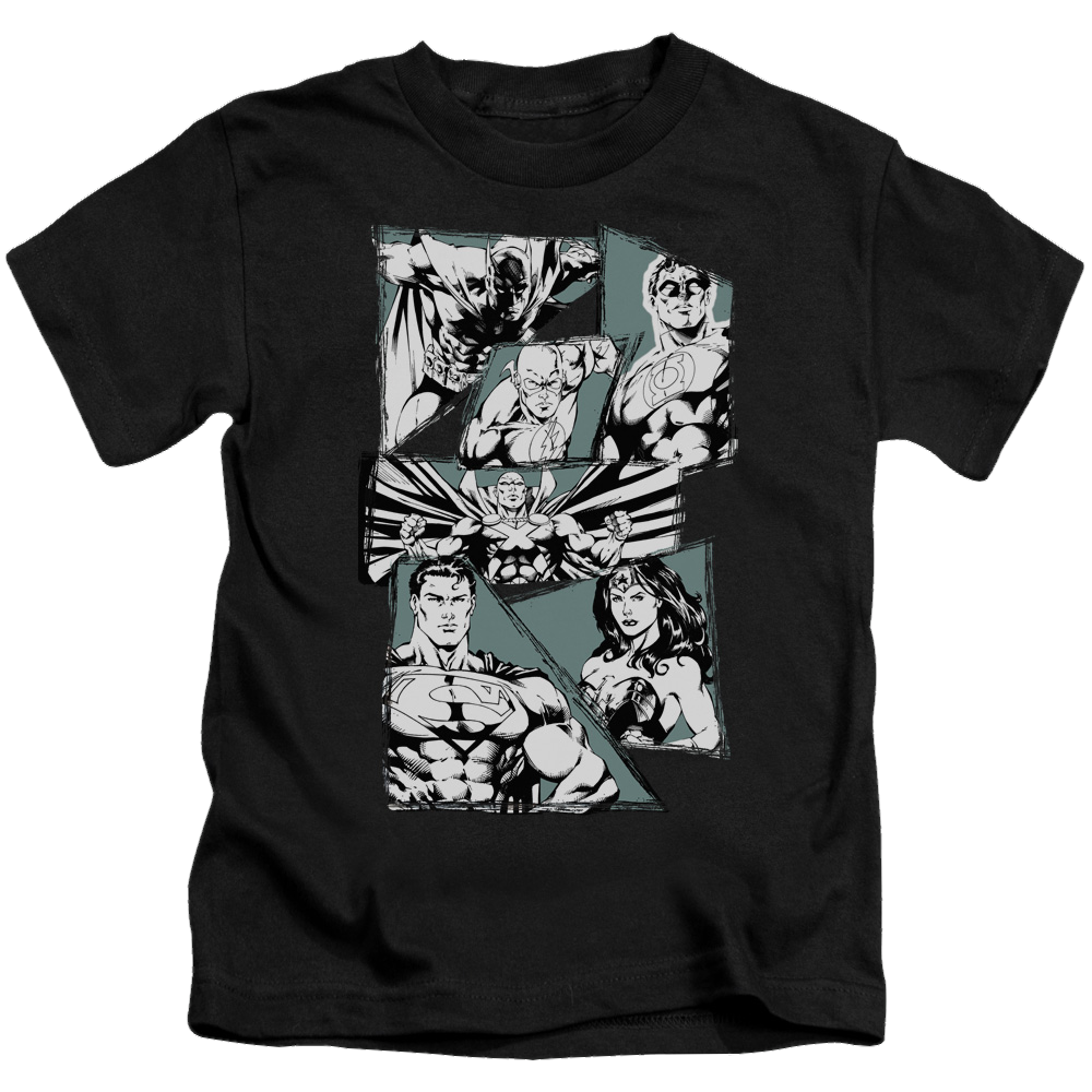 Justice League A Mighty League - Kid's T-Shirt Kid's T-Shirt (Ages 4-7) Justice League