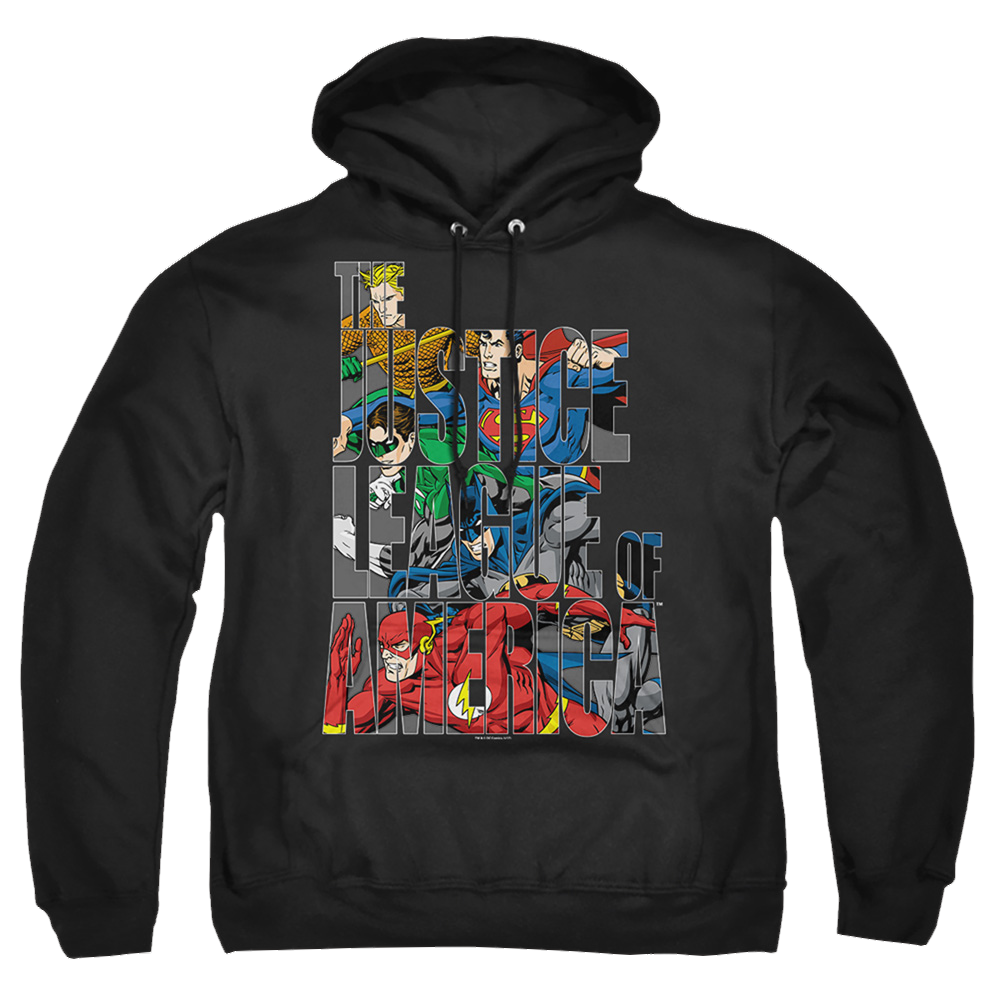 Justice League Lettered League Pullover Hoodie Pullover Hoodie Justice League