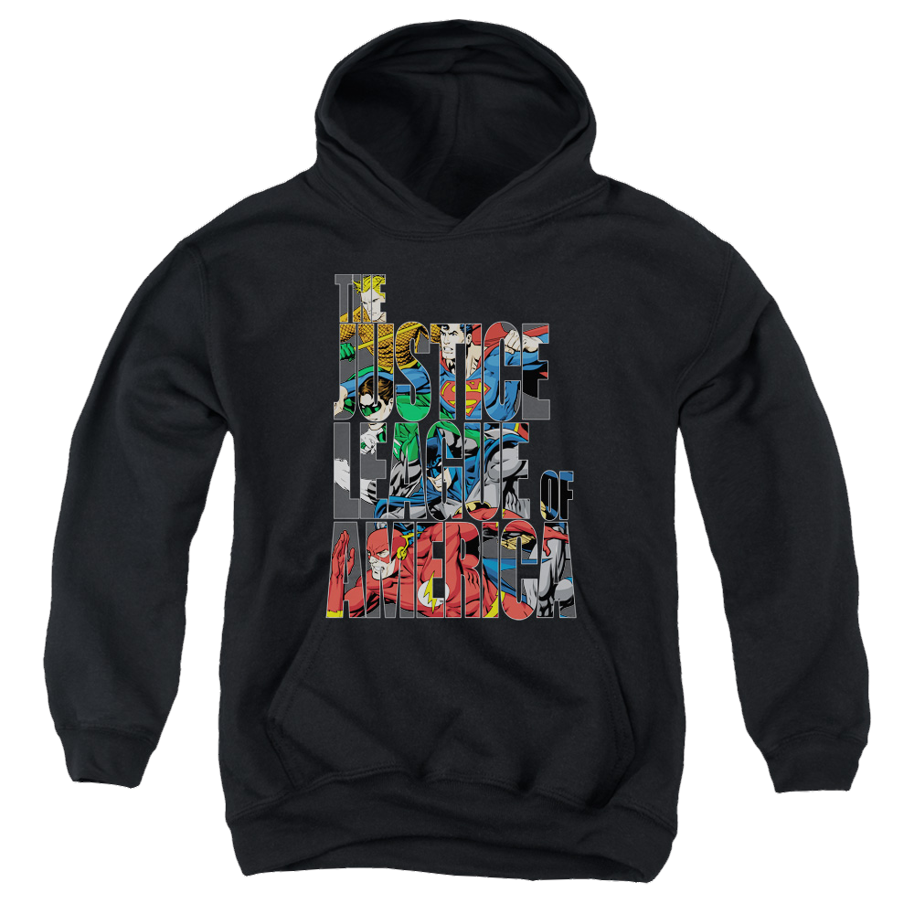 Justice League Lettered League - Youth Hoodie Youth Hoodie (Ages 8-12) Justice League