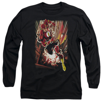 Black men's long sleeve t-shirt with The Flash Street Speed graphic