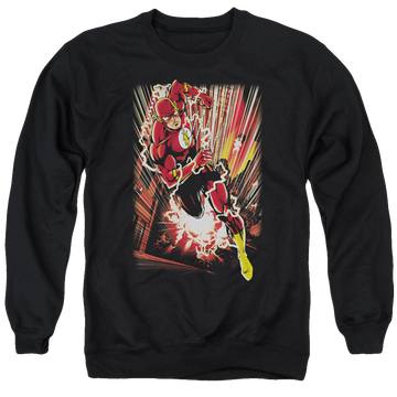 Black men's crewneck sweatshirt with The Flash Street Speed graphic