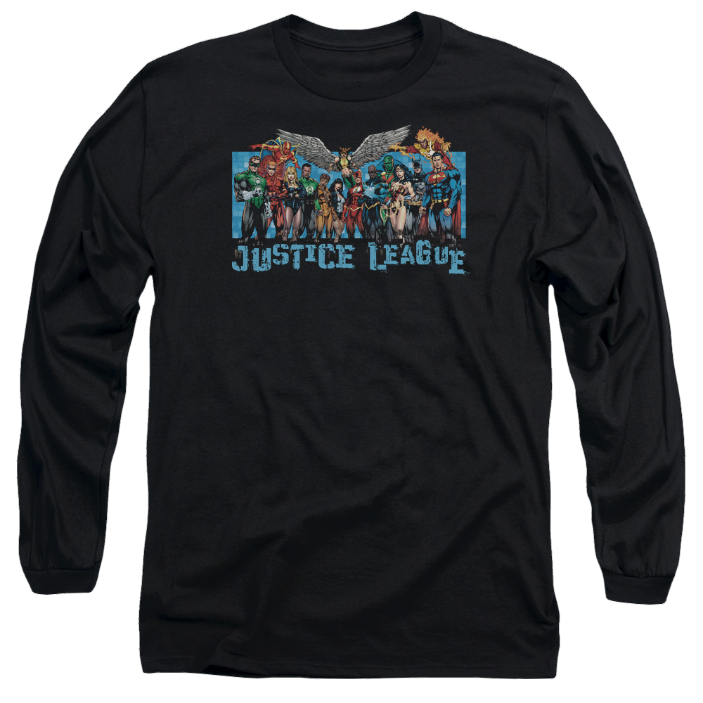 Justice League League Lineup Men's Long Sleeve T-Shirt Men's Long Sleeve T-Shirt Justice League