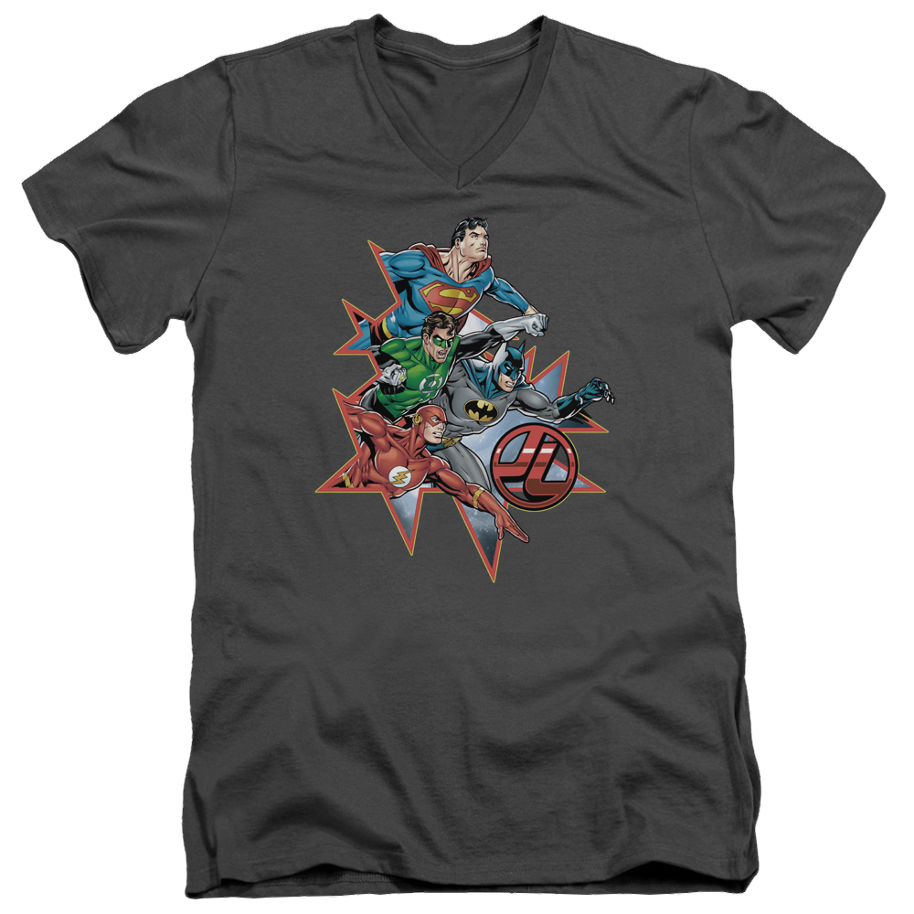 Justice League Starburst Men's V-Neck T-Shirt Men's V-Neck T-Shirt Justice League