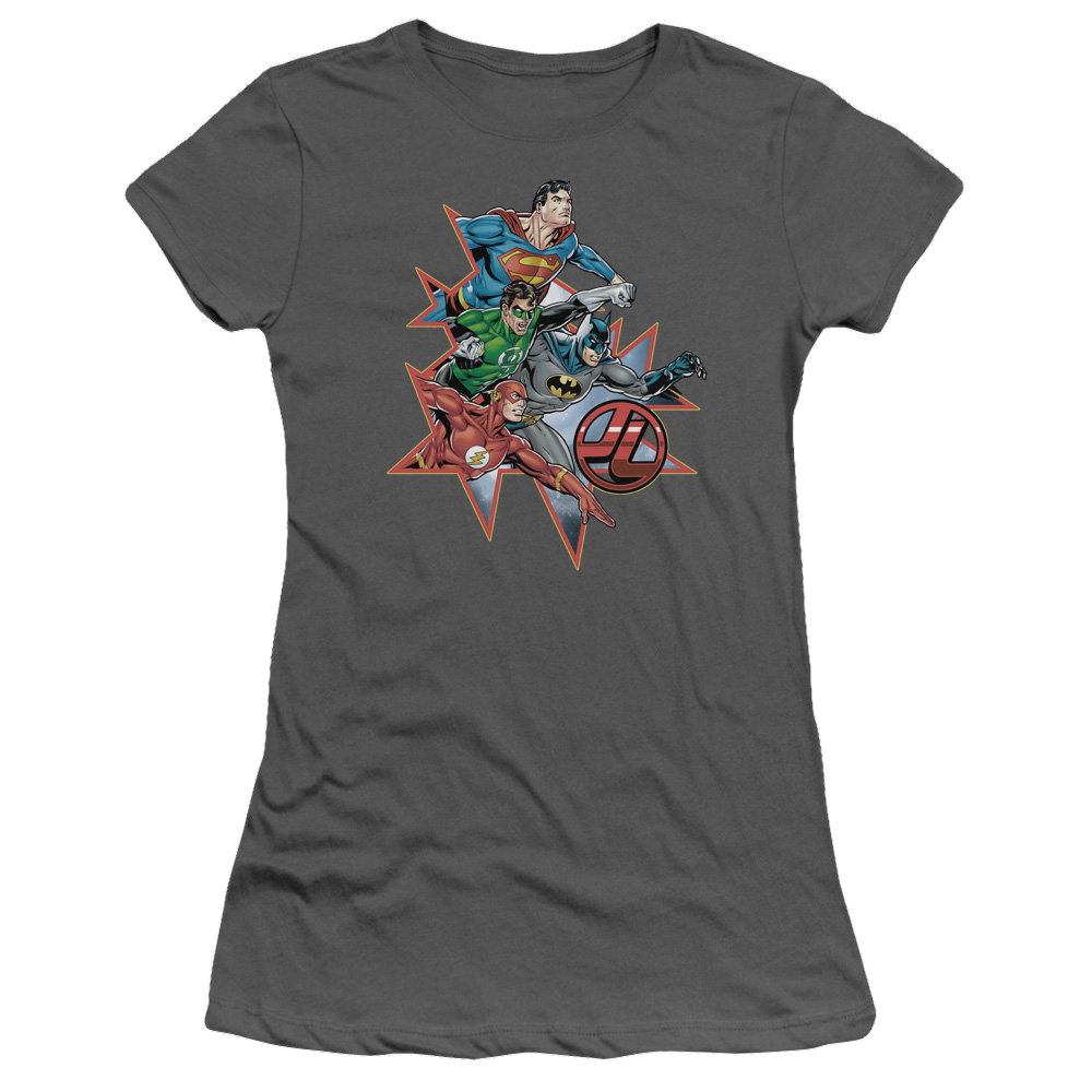 Justice League Starburst Juniors T-Shirt Juniors T-Shirt Justice League