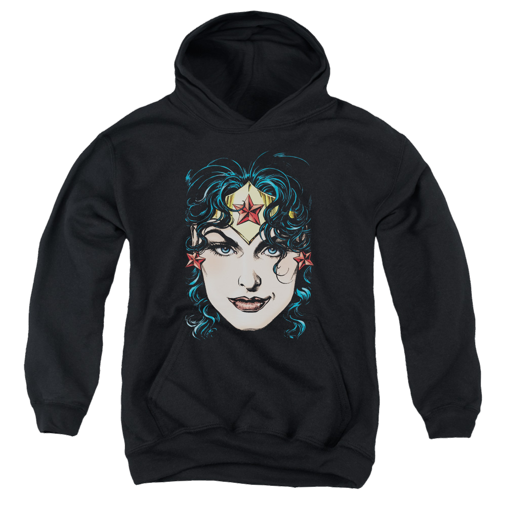 Wonder Woman Wonder Woman Head - Youth Hoodie Youth Hoodie (Ages 8-12) Wonder Woman