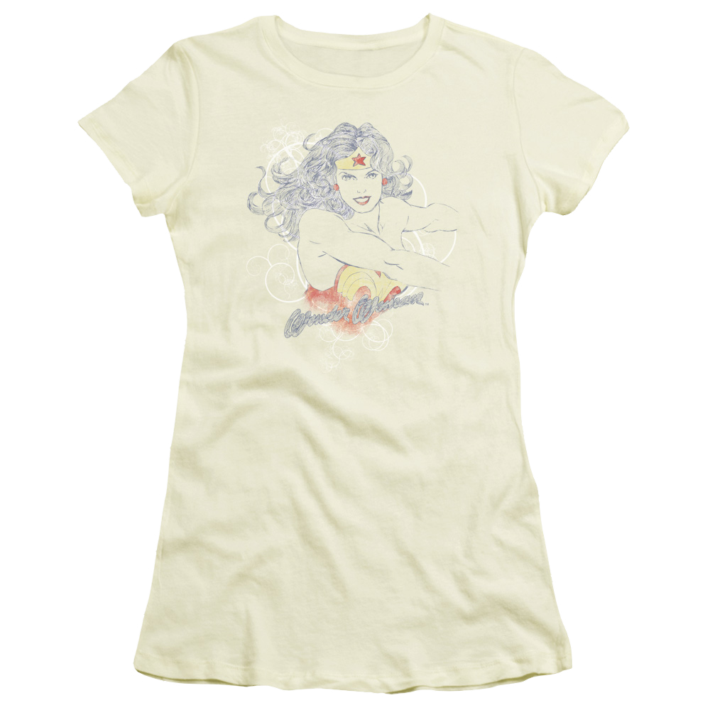 Justice League Sketch Truth Juniors T-Shirt Juniors T-Shirt Wonder Woman