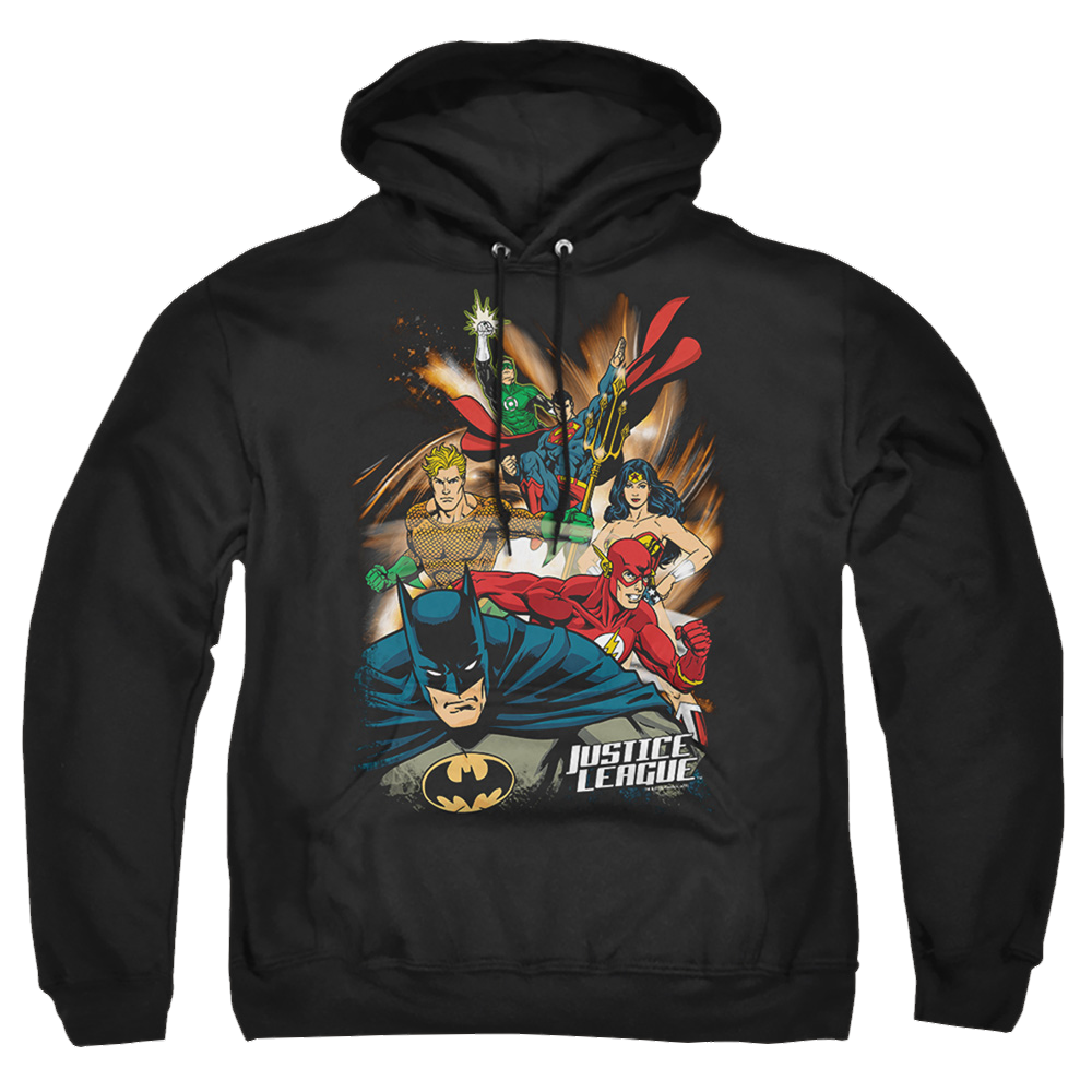 Justice League Starburst Pullover Hoodie Pullover Hoodie Justice League