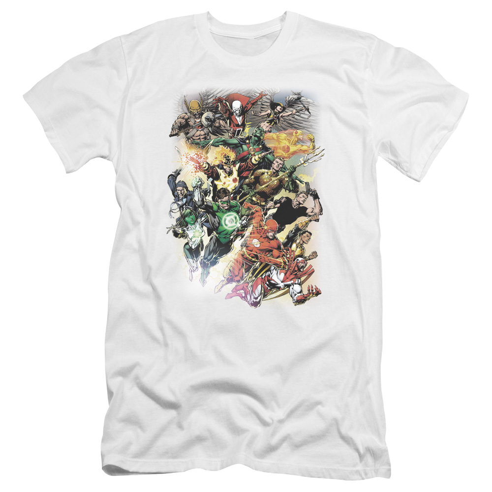 Jla Brightest Day #0 Premium Adult Slim Fit T-Shirt Men's Premium Slim Fit T-Shirt Justice League