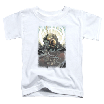 White toddler t-shirt with Brightest Day Aquaman graphic