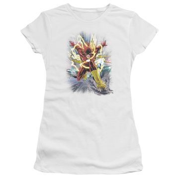 White juniors t-shirt with The Flash Brightest Day Flash graphic