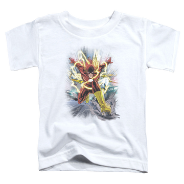 White toddler t-shirt with The Flash Brightest Day Flash graphic