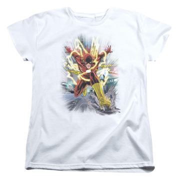 White women's t-shirt with The Flash Brightest Day Flash graphic