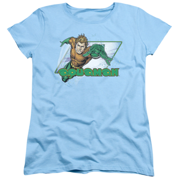 Light blue women's t-shirt with Aquaman graphic