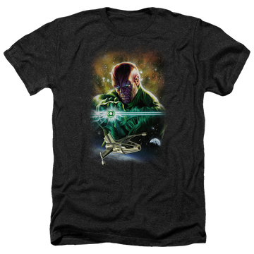 Charcoal men's heather t-shirt with Green Lantern Justice League Abin Sur graphic