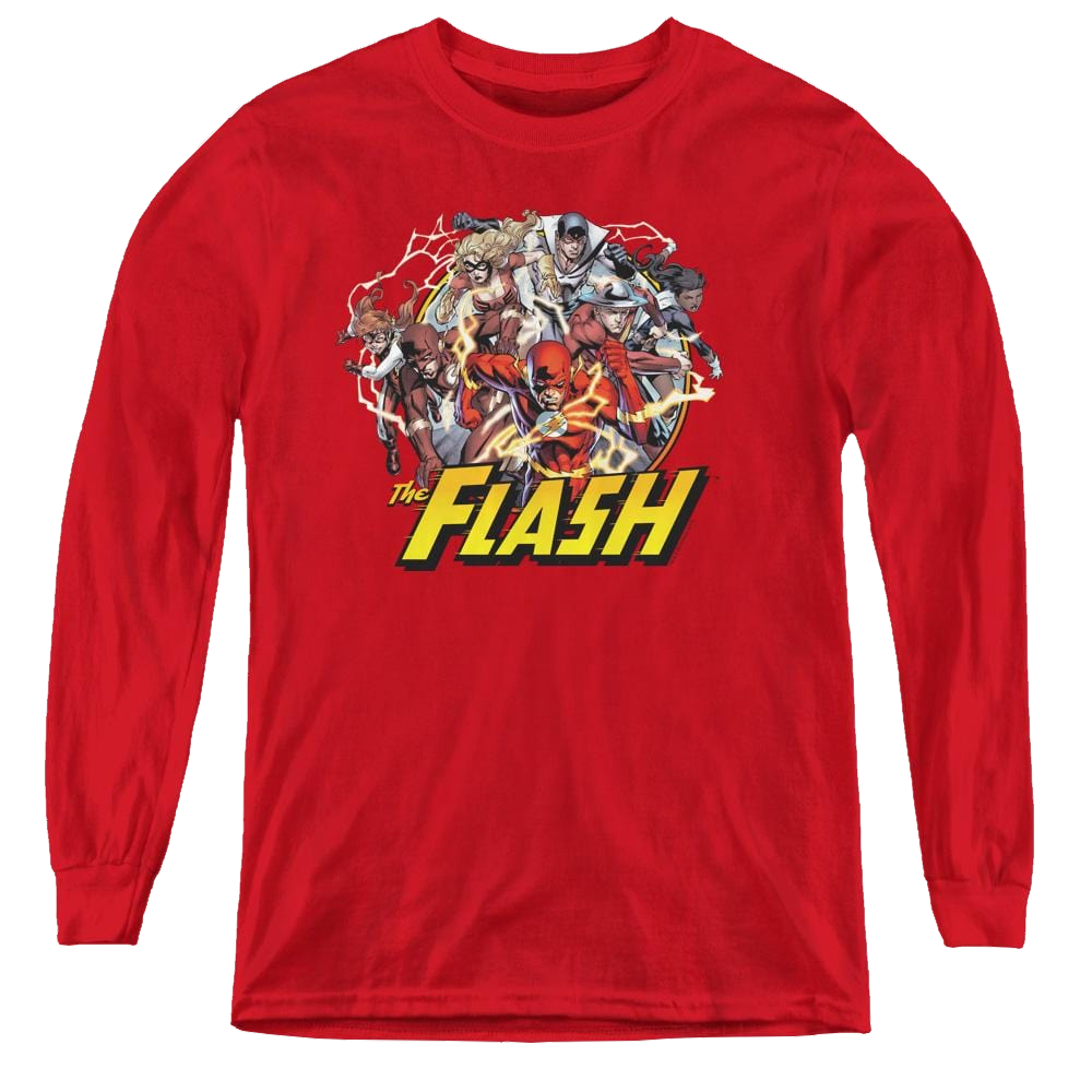 Flash, The Flash Family - Youth Long Sleeve T-Shirt Youth Long Sleeve T-Shirt The Flash