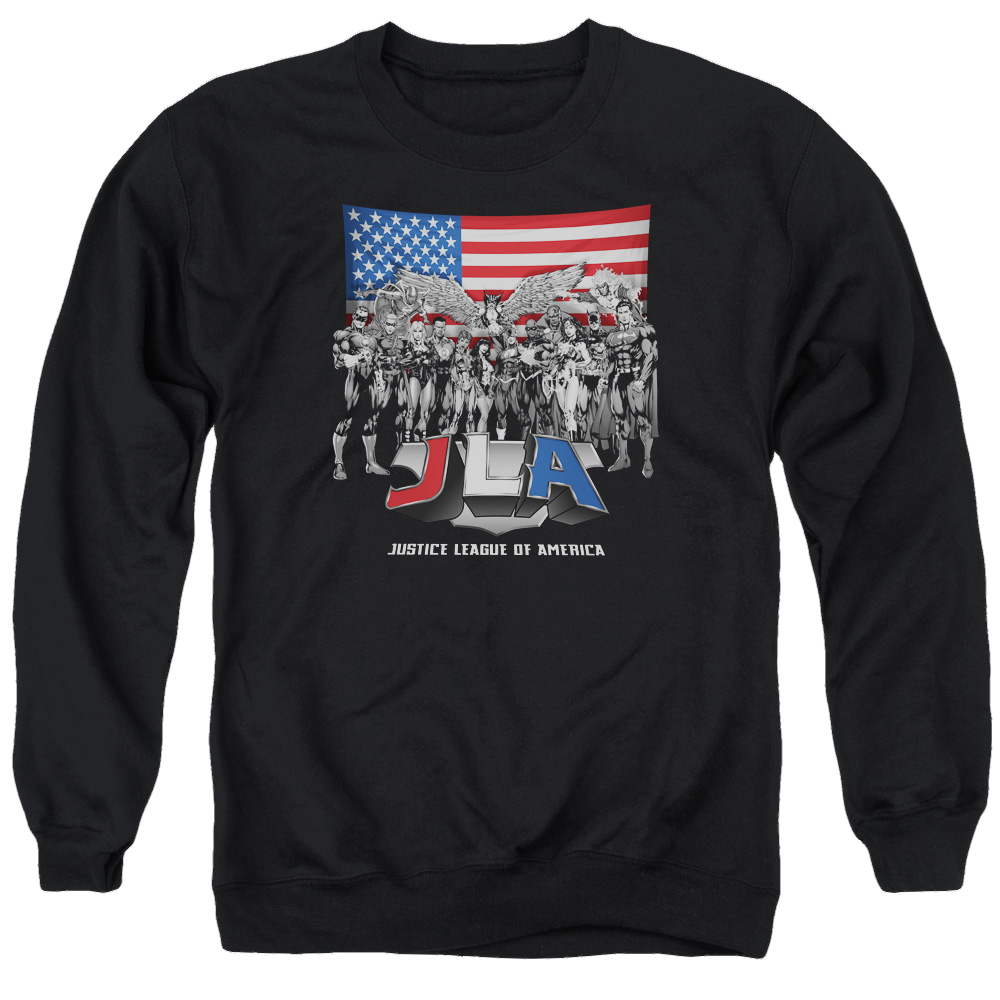 Justice League All American League Men's Crewneck Sweatshirt Men's Crewneck Sweatshirt Justice League