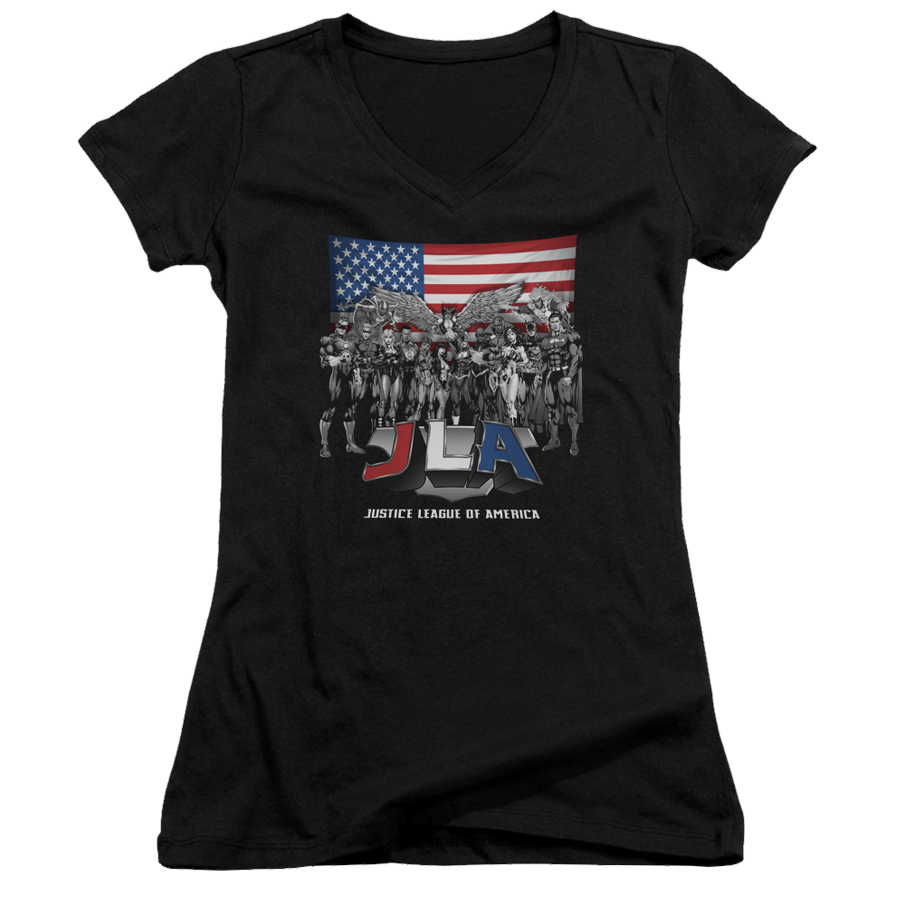 Justice League All American League Juniors V-Neck T-Shirt Juniors V-Neck T-Shirt Justice League