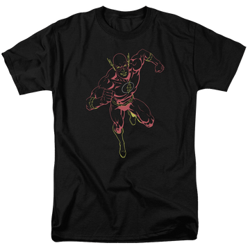 Black men's regular fit t-shirt with The Flash Neon Flash graphic